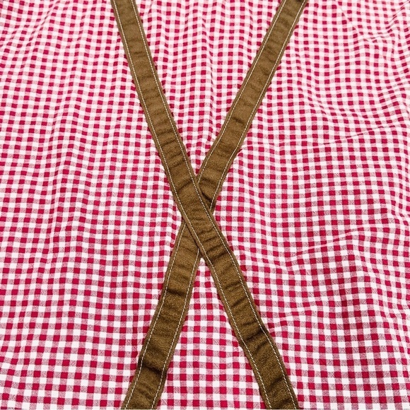 Trachten German Oktoberfest Red Checkered Long Sleeve Button Down Shirt - Picture 8 of 8